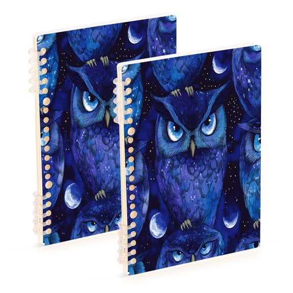 Notebook 8.3x5.7x0.4 Inch One Sizex2 Journey Note Diary Hardcover Notebook 60 Pages,80g Paper Writing Smooth and Not Easy to Break Cute Blue Owl