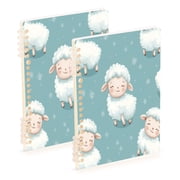 Notebook 8.3x5.7x0.4 Inch One Sizex2 Journey Note Diary Hardcover Notebook 60 Pages,80g Paper Writing Smooth and Not Easy to Break Cute Smiling Lamb