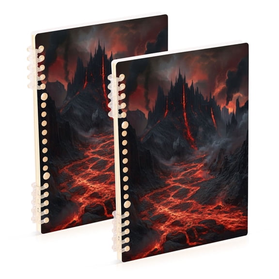 Notebook 8.3x5.7x0.4 Inch One Sizex2 Journey Note Diary Hardcover Notebook 60 Pages,80g Paper Writing Smooth and Not Easy to Break Dark Lava