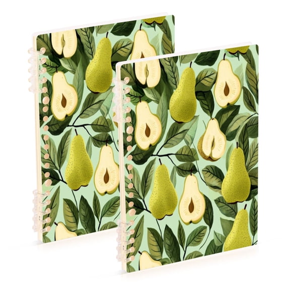 Notebook 8.3x5.7x0.4 Inch One Sizex2 Journey Note Diary Hardcover Notebook 60 Pages,80g Paper Writing Smooth and Not Easy to Break Green Pear
