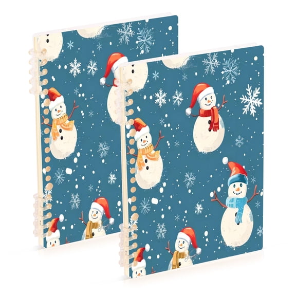 Notebook 8.3x5.7x0.4 Inch One Sizex2 Journey Note Diary Hardcover Notebook 60 Pages,80g Paper Writing Smooth and Not Easy to Break Little Snowman