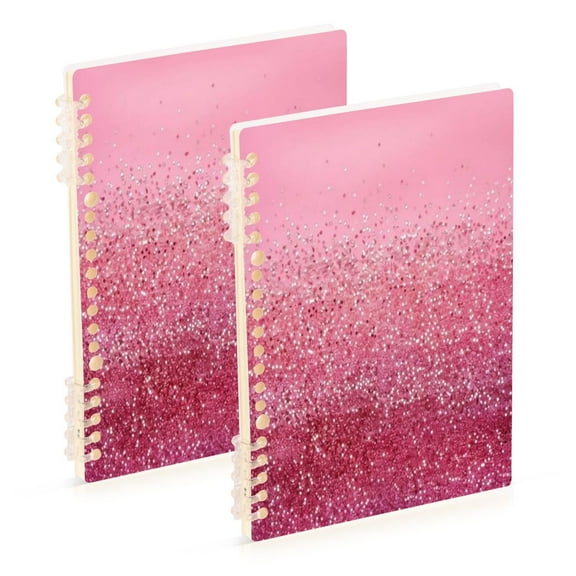 Notebook 8.3x5.7x0.4 Inch One Sizex2 Journey Note Diary Hardcover Notebook 60 Pages,80g Paper Writing Smooth and Not Easy to Break Pink Beads