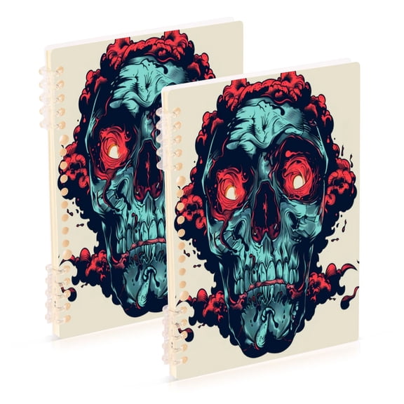 Notebook 8.3x5.7x0.4 Inch One Sizex2 Journey Note Diary Hardcover Notebook 60 Pages,80g Paper Writing Smooth and Not Easy to Break Scary Skull