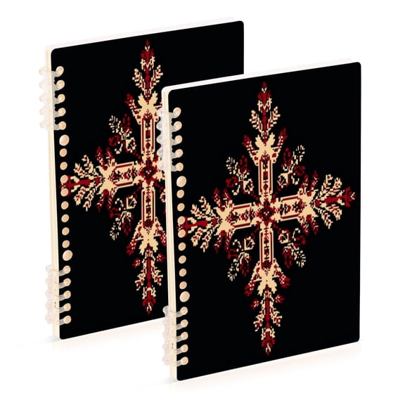 Notebook 8.3x5.7x0.4 Inch One Sizex2 Journey Note Diary Hardcover Notebook 60 Pages,80g Paper Writing Smooth and Not Easy to Break The Cross Pattern