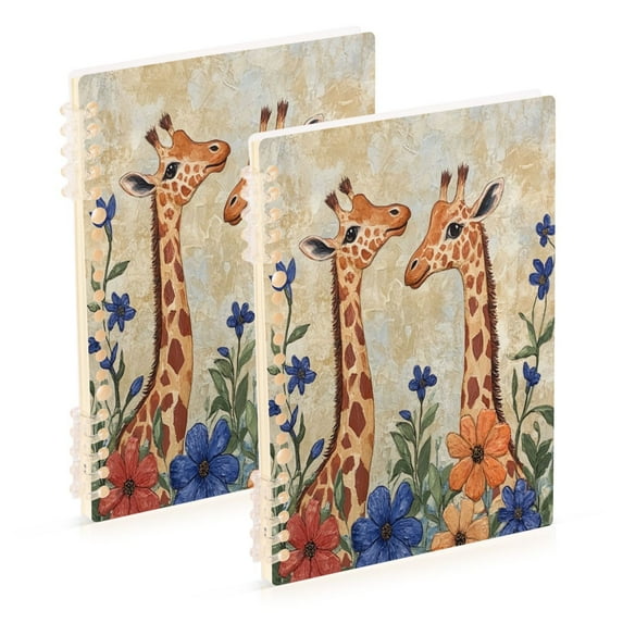 Notebook 8.3x5.7x0.4 Inch One Sizex2 Journey Note Diary Hardcover Notebook 60 Pages,80g Paper Writing Smooth and Not Easy to Break Two Giraffes