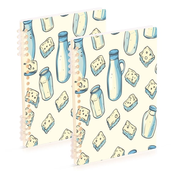 Notebook 8.3x5.7x0.4 Inch One Sizex2 Journey Note Diary Hardcover Notebook 60 Pages,80g Paper Writing Smooth and Not Easy to Break White Milk Bottle