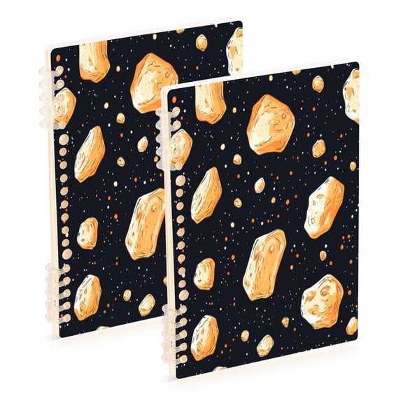Notebook 8.3x5.7x0.4 Inch One Sizex2 Journey Note Diary Hardcover Notebook 60 Pages,80g Paper Writing Smooth and Not Easy to Break Yellow Stone