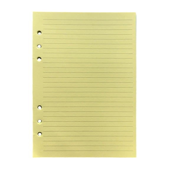 Notebook A5 Loose Leaf Filler Paper, 6-Hole Ruled Refill for Planners, 50 Sheets
