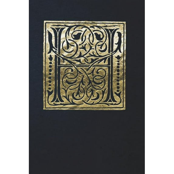 Notebook: Art Nouveau Initial H - Gold on Black - Lined Diary / Journal