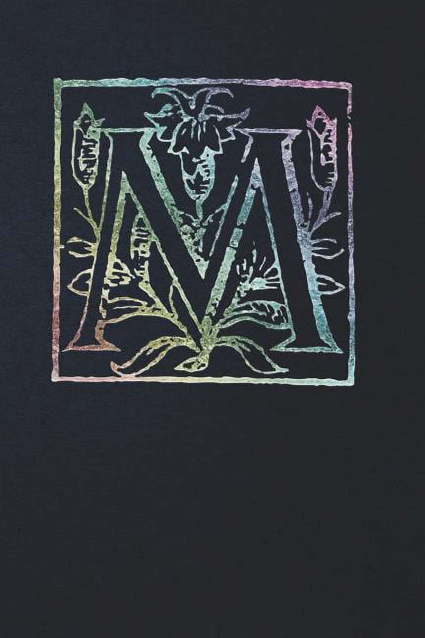 Notebook: Art Nouveau Initial M - Multi Color on Black - Lined Diary ...
