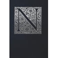 thumbnail image 1 of Notebook: Art Nouveau Initial N - Silver on Black - Lined Diary / Journal, 1 of 1