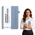thumbnail image 1 of Notebook (B6) B6 Gray-Blue [Pen Holder + Rubber Band + Accordion Pocket],Password Address Book Coil Book Password Address Book Coil Book, 1 of 9