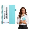 thumbnail image 1 of Notebook (B6) Cyan [Pen Holder + Rubber Band + Accordion Pocket],Password Address Book Coil Book Password Address Book Coil Book, 1 of 9