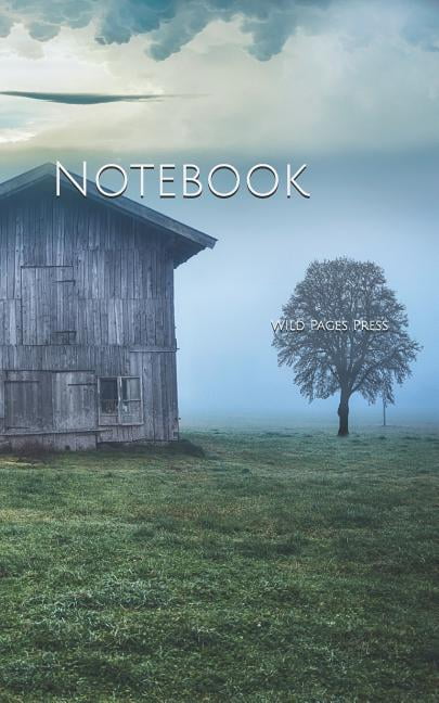 Notebook: Cabin field nature landscape sky clouds fog cold Paperback