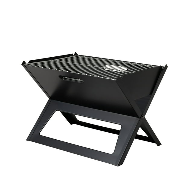 Fire Sense Notebook BBQ Grill Cooking Bars Foldable ,Portability for Outdoor Camping Traveling-Black