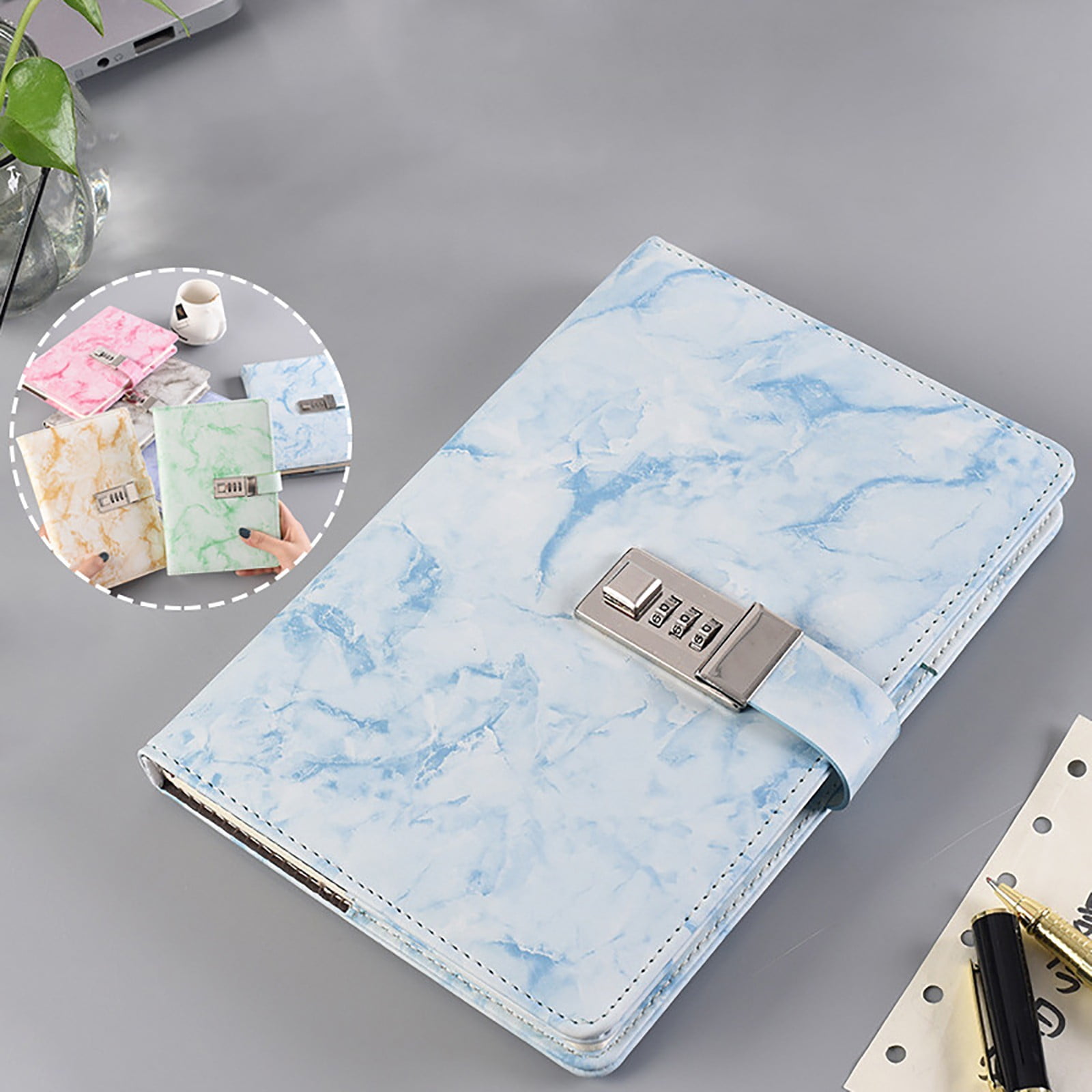 Notebook Clearance, Shiogb, Soft Leather Marble Codebook Cc - Walmart.com