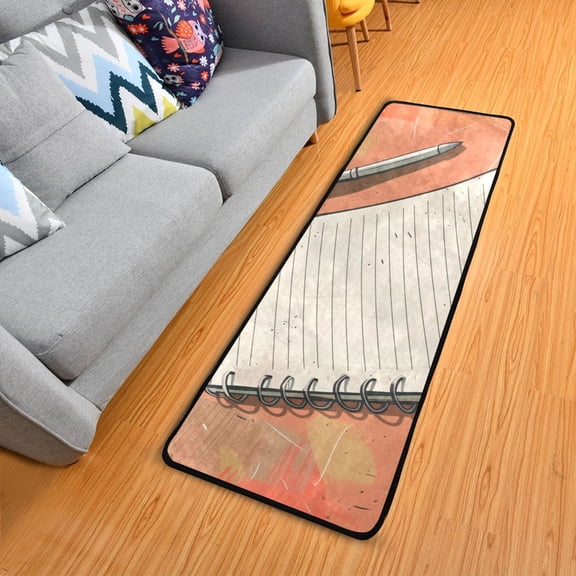 Notebook Coffee 7224 inch Runner Rug Non-Slip Pads Ares Rugs Washable for Bedroom Bathroom Living Room