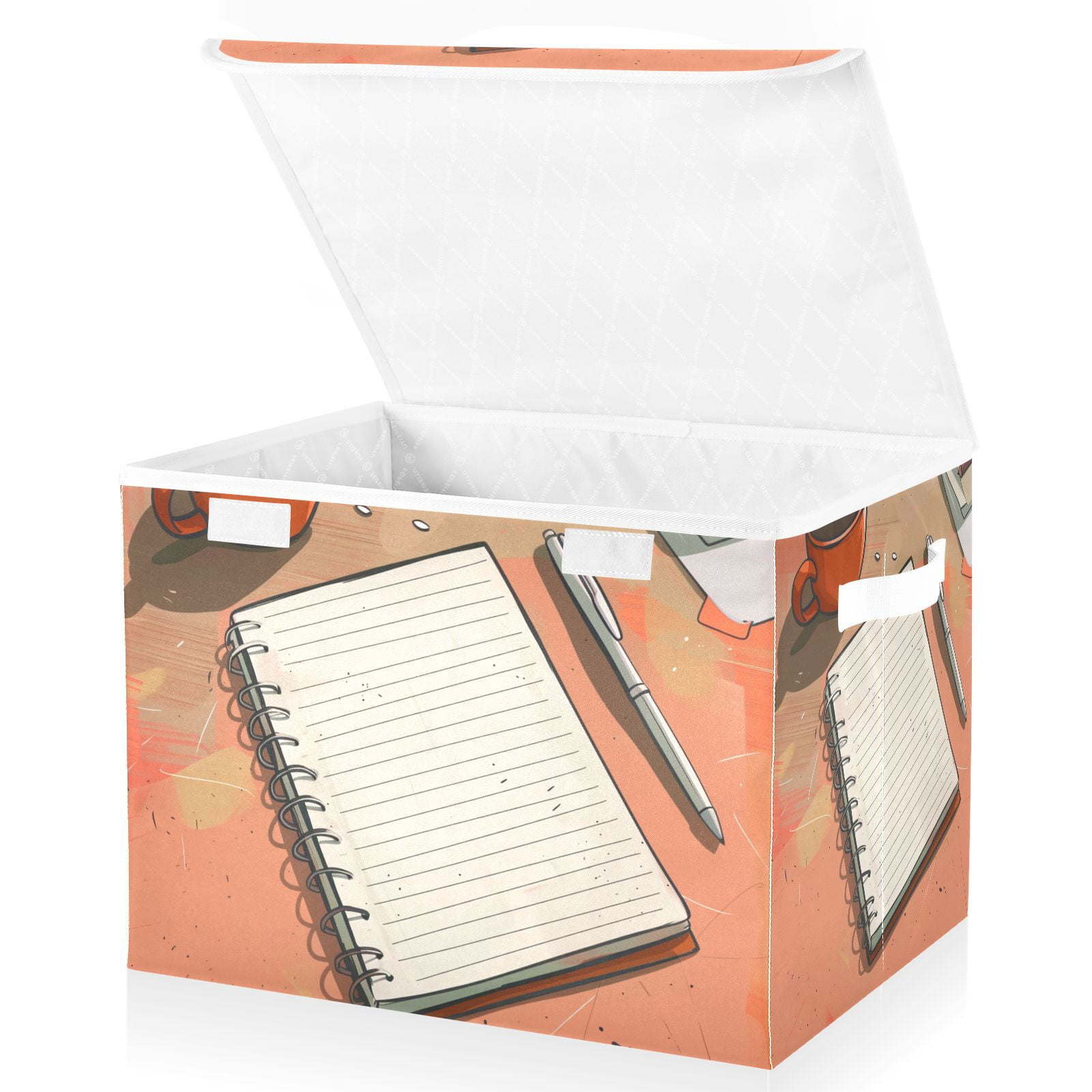 Notebook Coffee Storage Basket for Shelves Foldable Container Organizer ...