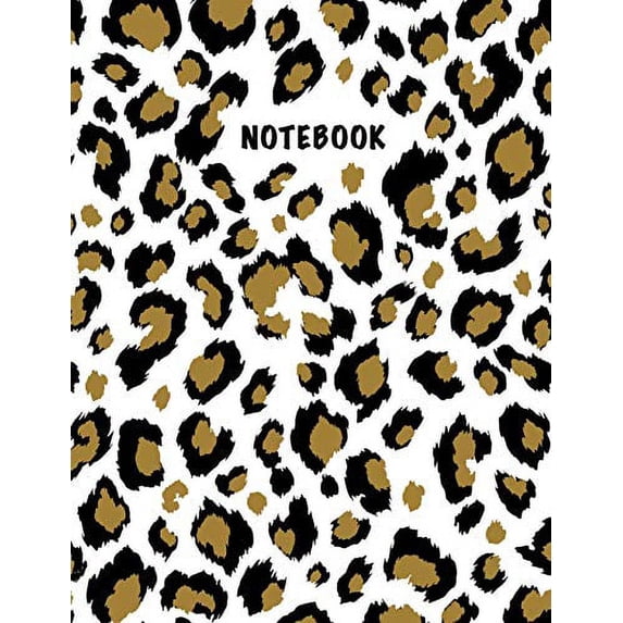 Pre-Owned Notebook: Composition Book, Journal (8.5 x 11 inches, 120 Pages, Lined Paper) Leopard Print Design-Classic Paperback