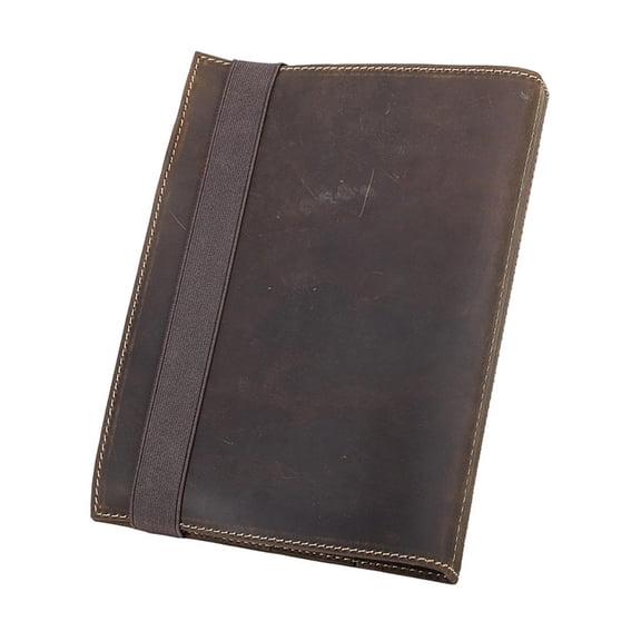 Notebook Cover 9.25 x 6.81 in for School Notes and Daily Writing, Genuine Journal with Elastic Strap Clo