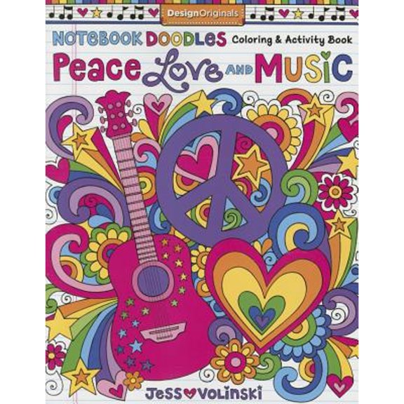 Pre-Owned Notebook Doodles Peace, Love, and Music: Coloring & Activity Book (Paperback) 1497200180 9781497200180