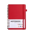 thumbnail image 1 of Notebook with Elastic Hardcover Lined Journal, Flat-Lay Coil Binding, Thick Ink-Proof Paper, Pen Loop and Closure Strap, Portable Business Diary Notepad for Office, Meeting, 1 of 5
