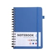 thumbnail image 1 of Notebook with Elastic Hardcover Lined Journal, Flat-Lay Coil Binding, Thick Ink-Proof Paper, Pen Loop and Closure Strap, Portable Business Diary Notepad for Office, Meeting, 1 of 8