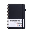 thumbnail image 1 of Notebook with Elastic Hardcover Lined Journal, Flat-Lay Coil Binding, Thick Ink-Proof Paper, Pen Loop and Closure Strap, Portable Business Diary Notepad for Office, Meeting, 1 of 6