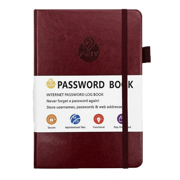 Notebook Elegant Password Book With Alphabetical Tabs Hardcover Password Book For Internet Website Address 5.2" X 7.6" Password And Organizer W/Notes & Back Pocket