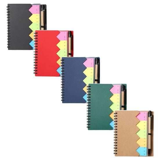 Notebook Equipped With Adhesive Index Tabs Portable Lined Journal Book for Daily Schedule Idea Inspiration Record Casual Writing Memorandum Work