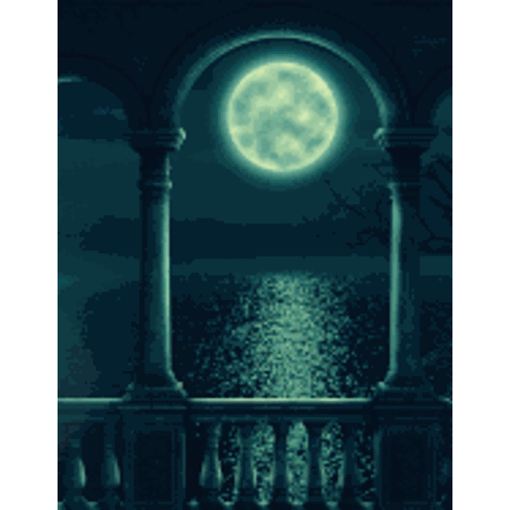 Notebook: Fantasy balcony moon romantic tree moonlight romance romantic love loving night evening Paperback