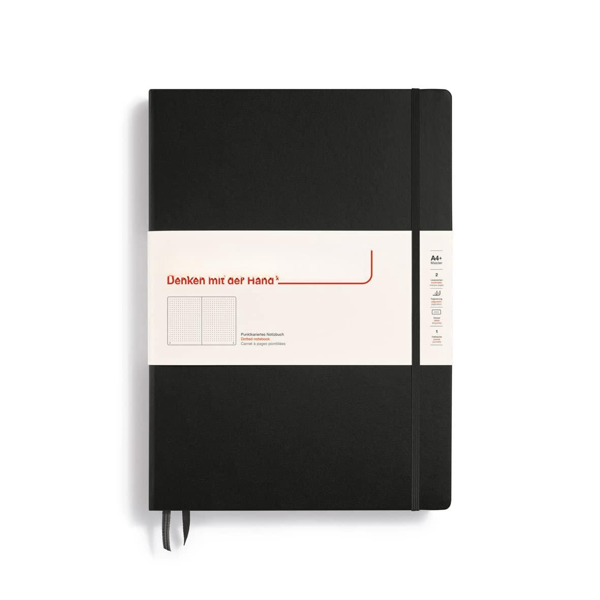 - Notebook Hardcover Master Classic A4+ 235 Numbered Pages For Writing And Journaling (black  Dotted)