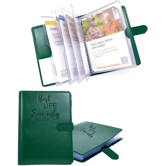 The Notebook for Jehovah's Witness Ministry Notebook, Soft Leather Field Service Organizer with Compartments for Booklets Cards, Personalized Cover (Green)