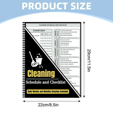 Notebook Journal, Cleaning Schedule And Checklist | Cleaning Planner | House Cleaning Schedule Planner | Daily Weekly And Monthly Cleaning Schedule For Adults | Household Chores With Check Lists