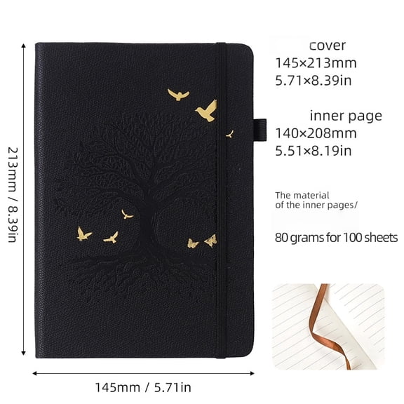 Notebook Journal Gift for Women Men Tree Writing Journal for Travel Work Note Taking A5