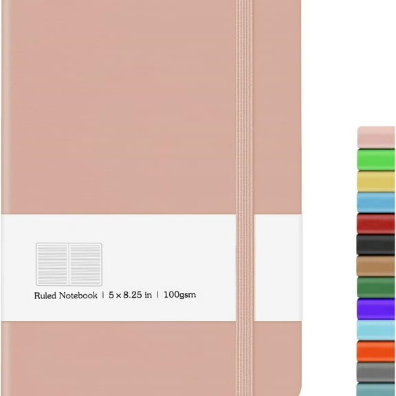 Notebook Journal, Lined Hard Cover, Premium Thick Paper with Inner Pocket for Writing Note Taking Office School