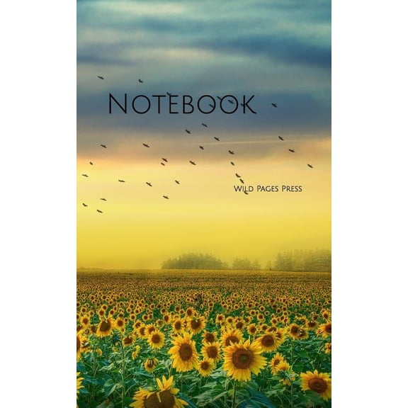 Notebook: Landscape Sunflowers Sky Clouds Sunset Yellow Rainbow Magnet Train Step Watch Clip Tie (Paperback)