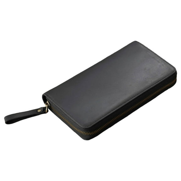 Notebook Leather Cover Zippered Leather Cover for 7.28x3.54Inch Field Notes Handmade Journal Cover with Elastic Pen Slot