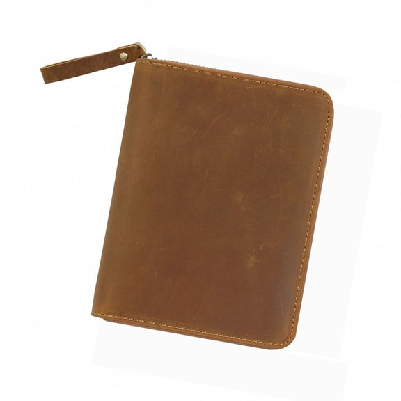 Notebook Leather Covers Zippered Leather Covers for 3.5x5.5Inch Field Notes Handmade Journal Covers with Pen Slot