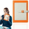 thumbnail image 1 of Notebook - PU Leather A5 Journal with Button Closure, Lined Pages for Work School and Home, 1 of 7