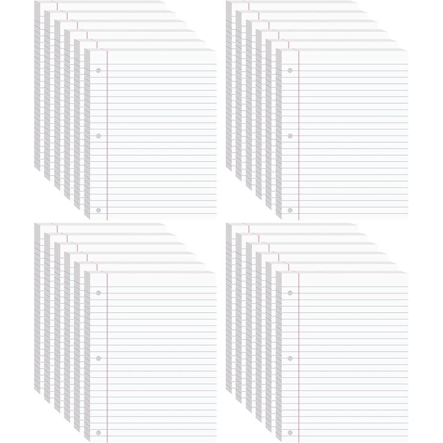 Notebook Paper, Loose Leaf Paper, Wide Ruled Notebook Paper, 10.5 x 8