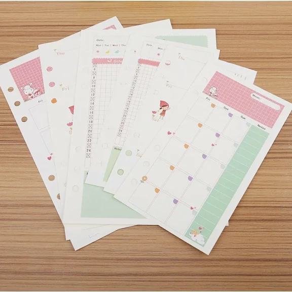 Notebook Papers A5 Pages Planner Filler Paper Inside Page Weekly Monthly Plan
