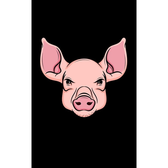 Notebook: Pig Head Illustration - 100 Dot Grid Pages - Soft Cover - Small Size - 5 x 8 inch (Paperback)