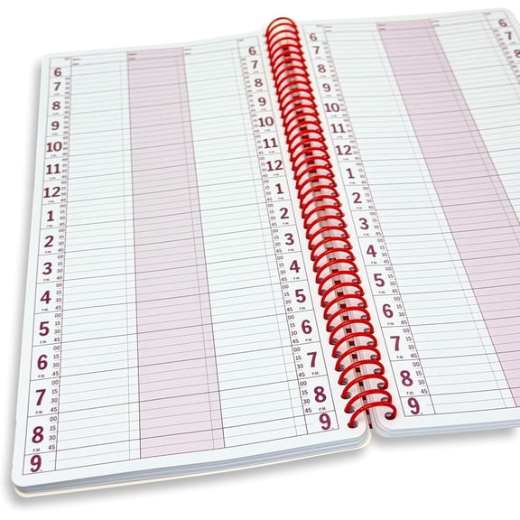 Notebook Planner, Appointment Book – Large 7" x 13.5" Undated 2025 Planner, Daily & Hourly Planner – Spiral Notebook Organizer for Scheduling Appointments (3 Columns)