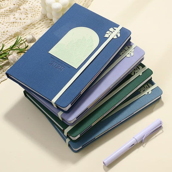 Notebook Planner | Weekly Schedule Organizer | Ribbon Bookmark, Premium Paper, Lay Flat, Multicolor | 2025 Diary Journal | 21x14.3cm