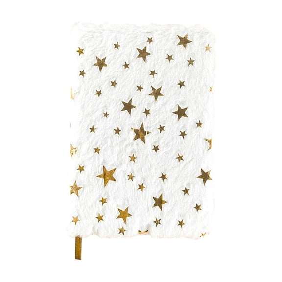 Notebook,Plush Fabric Cover Diary,Glitter Star Soft Cover Writing Notebook for Daily Note Taking,Office Planning,Household Record,8.27x5.91 Inch