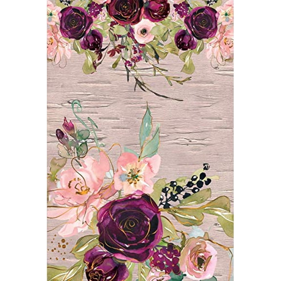 Notebook: Pretty Pink & Purple Roses 120 Page (Paperback)