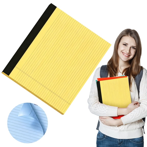 Notebook for Recording, 11" x 9.5" Legal College Ruled Notepad, 30 Sheets Perforated Writing Lined Paper, Colored Notebook for Schol, To-Do Lists, Home, Office