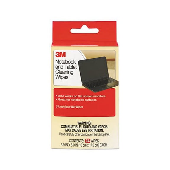 Notebook Screen Cleaning Wet Wipes Cloth, 7 x 4, White, 24/Pack