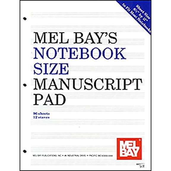 Pre-Owned Notebook-Size Manuscript Pad, 12-Stave, 9781562223977, 1562223976, Paperback,